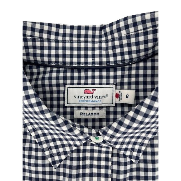Vineyard Vines Performance Gingham Relaxed Plaid Shirt Ladies Size 6 NWT - Picture 11 of 12